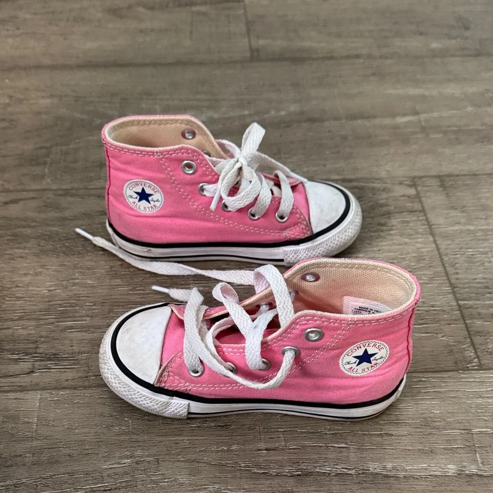 Converse Kids Pink High-Top Canvas Sneakers